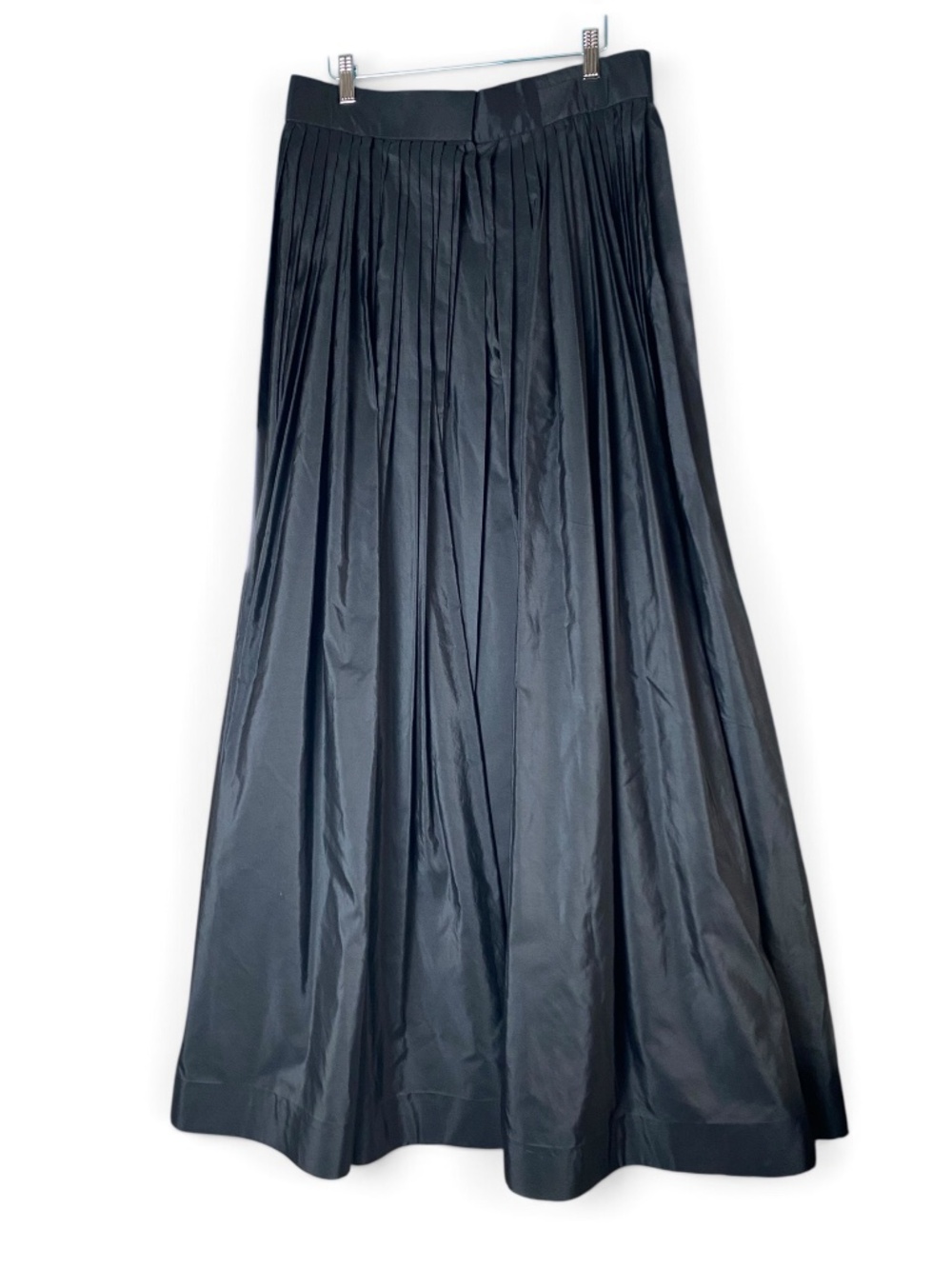 Vintage Donna Karan Essentials Black Silk Pleated Ball Gown Maxi Skirt Size 10